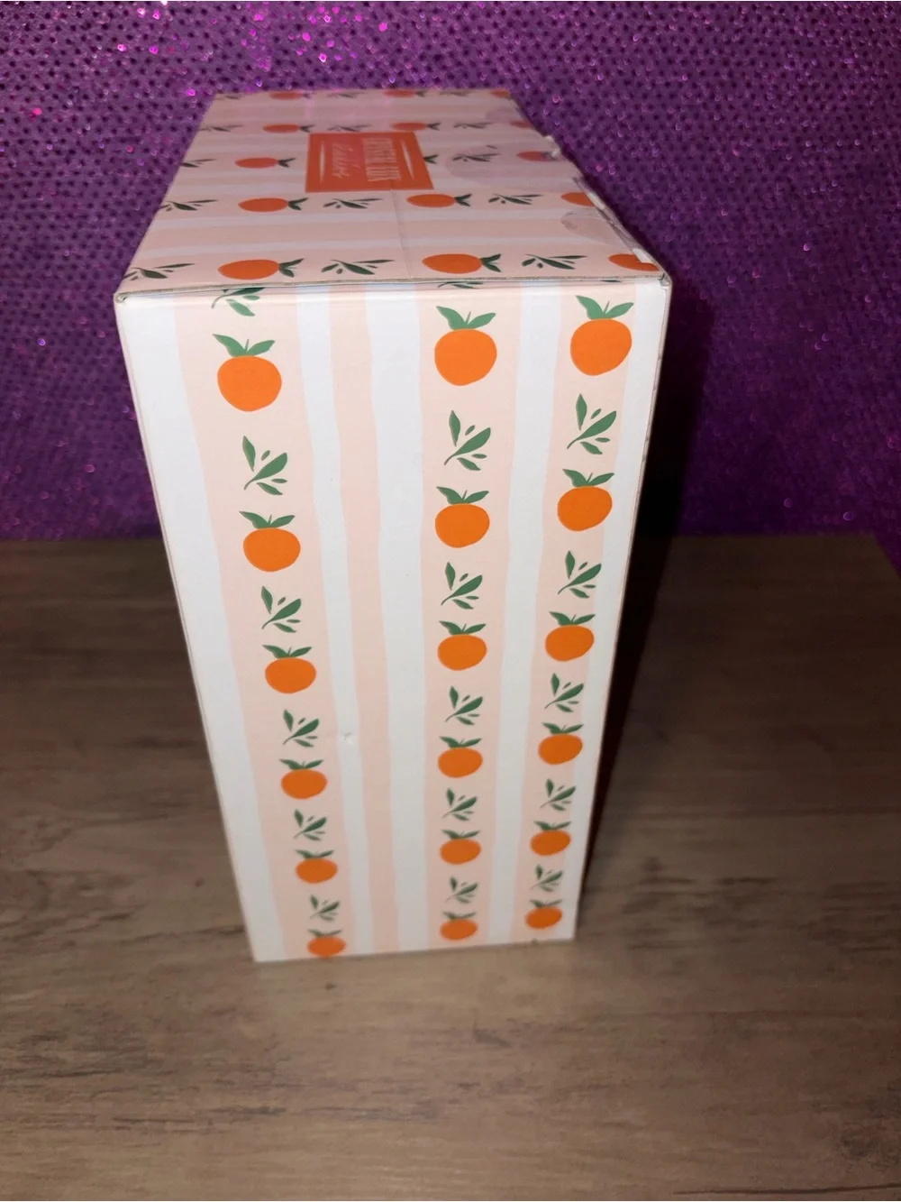 🆕💜 Crystal Lux Studio Spritz Clock Orange Stem Wine Glass Set of 2 NIB